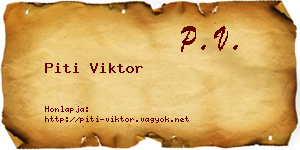Piti Viktor névjegykártya